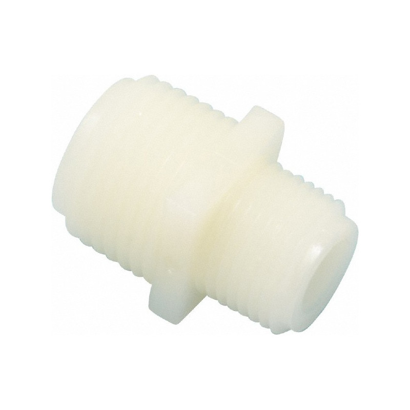 Unequal plastic male connector 3/8" - 1/2"