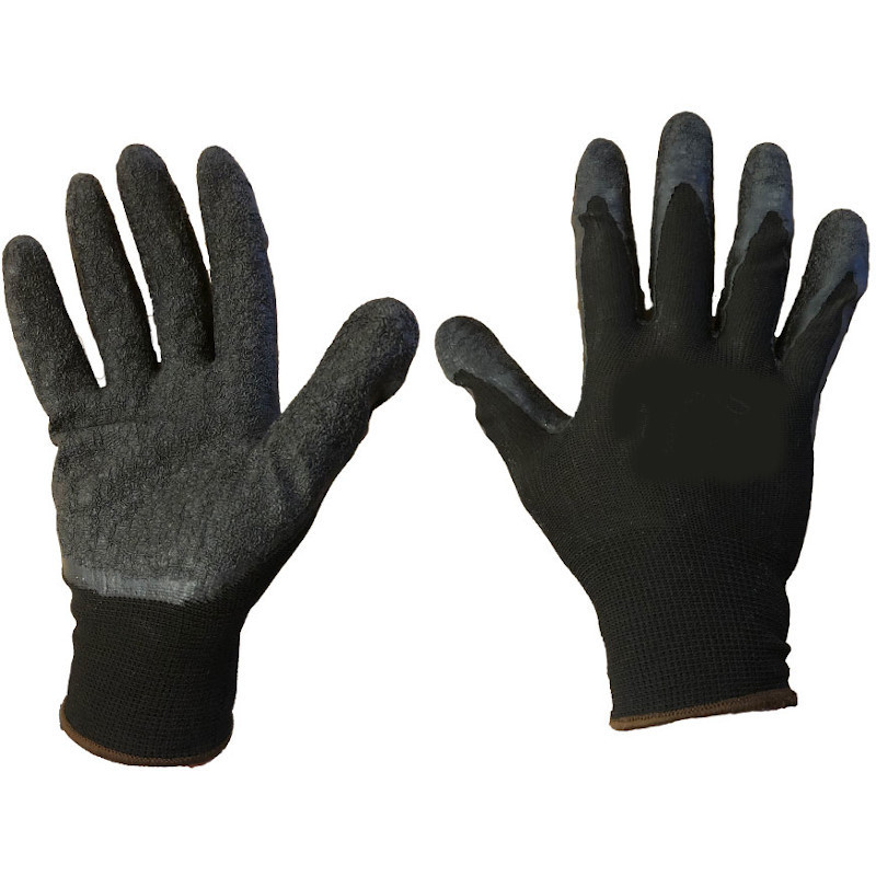 Latex black palm coated Gloves for pure water fed pole window cleaning