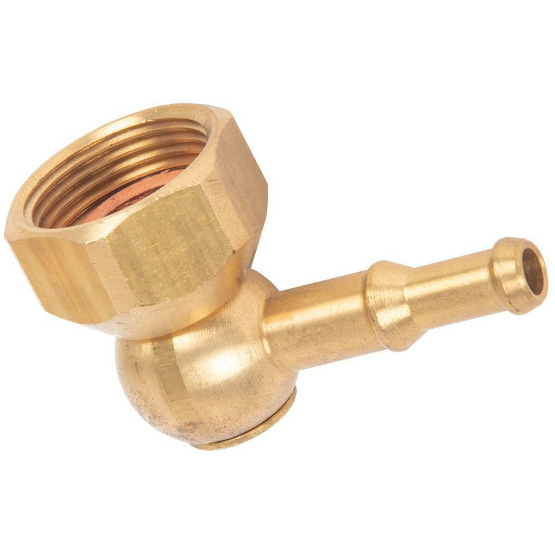 90 degree brass swivel connector with barb fitting